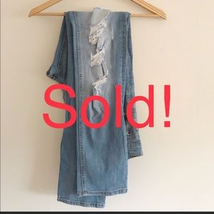 Men’s H & M distressed straight leg jeans 36x34